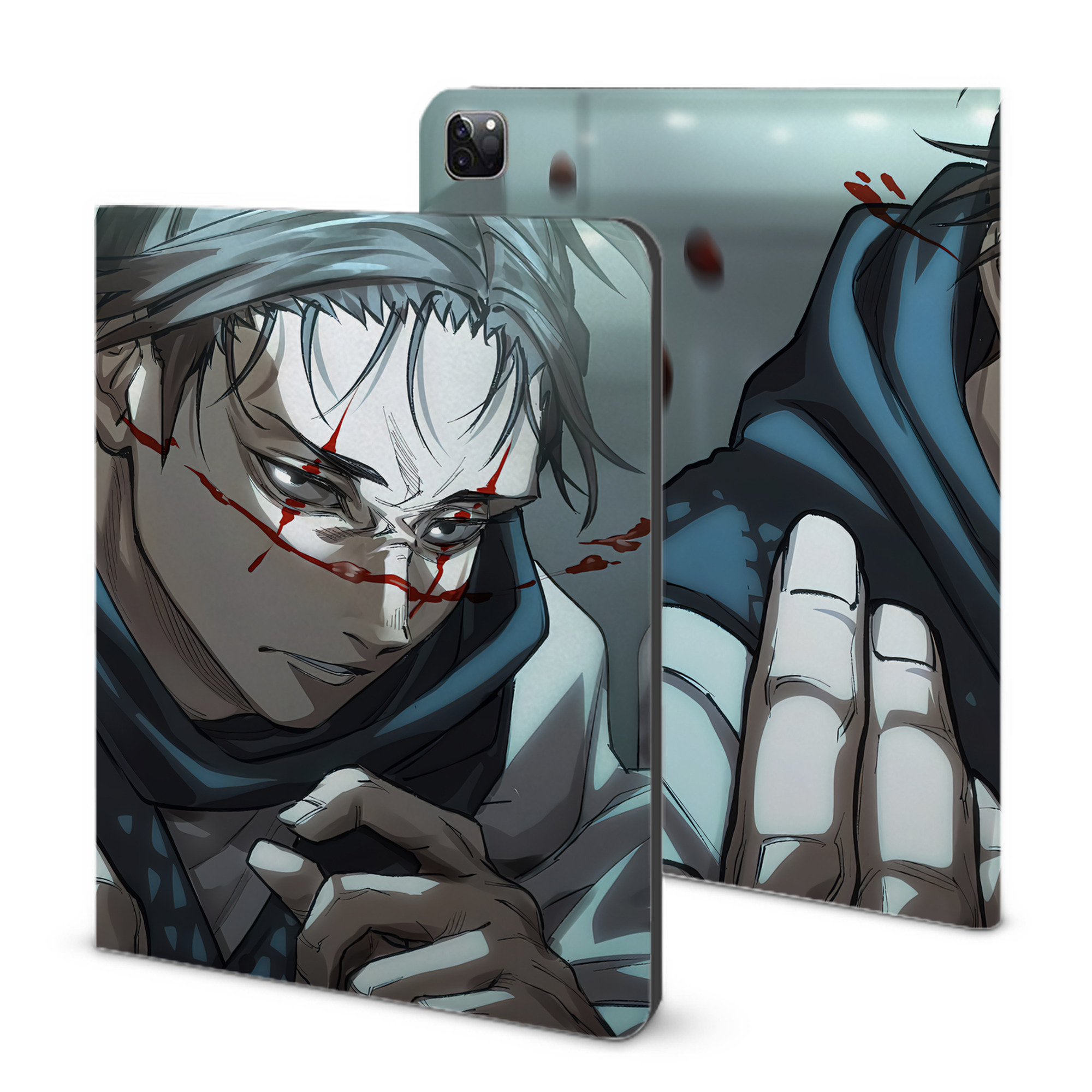 （画像用） 呪術廻戦 Jujutsu Kaisen IPad ケース ブック型 PUレザー TPU 耐衝撃 軽量 薄型 ペン収納なし 全面保護 IPad 各モデル対応